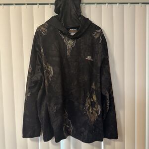 Mossy Oak Camo Performance Hoodie 2XL Built In Face Mask Hunting Pullover